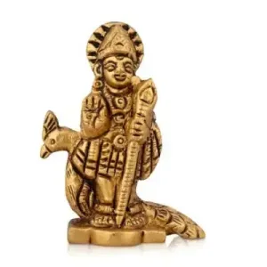 Murugan Statue With Base - 2.75 x 1.5 Inches | Brass Idol - 0.070 Kgs