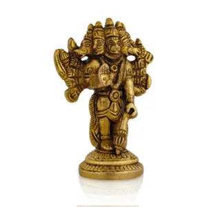 Panchamuga Hanuman Standing - Brass AF - 4 Inch - 335 Gms