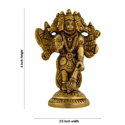 Panchamuga Hanuman Standing – Brass AF – 4 Inch – 335 Gms Panchamuga Hanuman Standing – Brass AF – 4 Inch – 335 Gms