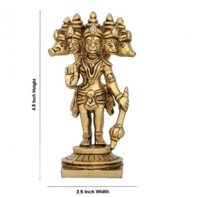 Panchamuga Hanuman Standing – Brass AF – 4.5 Inch – 385 Gms Panchamuga Hanuman Standing – Brass AF – 4.5 Inch – 385 Gms