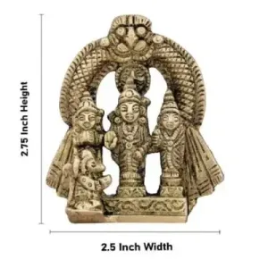 Ram Darbar Statue with Arch – 2.75 x 2.5 Inches | Antique Brass – (0.115 Kgs)