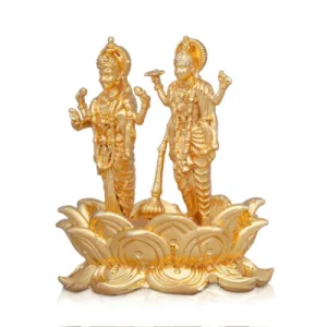 Vishnu Lakshmi Standing Kamal Base – Copper GP – 1.75 Inch – 45 Gms