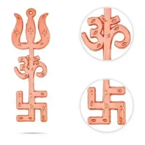Zinc – Om Swastik Trishul-Trisakthi 4 Inch – 20 Gms