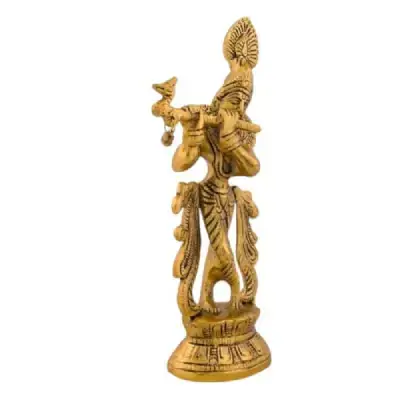 UH GA Krishna Standing with Flute Statue – 8.5 x 4 Inches UH GA Krishna Standing with Flute Statue – 8.5 x 4 Inches