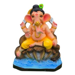 MH Ganapathy Colour Naga - Clay - 8 Inch - Left Trunk