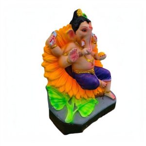 MH Ganapathy Colour Sunflower – Clay – 8 Inch – Right Trunk