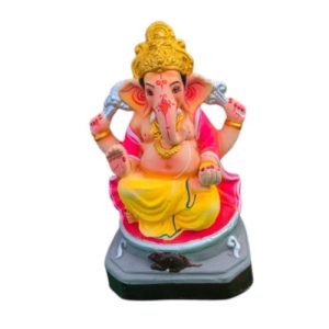 MH Ganapathy Colour Mouse- Clay – 8 Inch – Left Trunk MH Ganapathy Colour Crown- Clay - 8 Inch - Left Trunk
