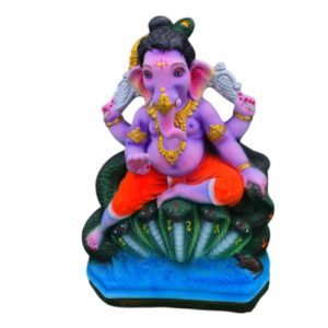 MH Ganapathy Colour Naga- Clay – 10 Inch (V2)- Left Trunk MH Ganapathy Colour Naga- Clay - 10 Inch (V2)- Left Trunk