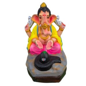 MH Ganapathy Colour Shiva – Clay – 10 Inch (V2)- Left Trunk MH Ganapathy Colour Shiva - Clay - 10 Inch (V2)- Left Trunk