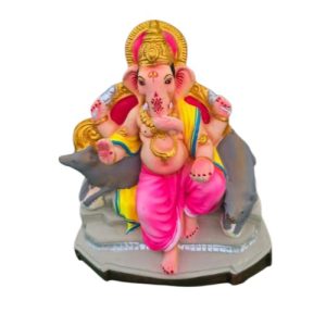 MH Ganapathy Colour Mouse- Clay – 10 Inch (V2)- Left Trunk MH Ganapathy Colour Mouse- Clay - 10 Inch (V2)- Left Trunk