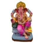 MH Ganapathy Colour Simhasan- Clay – 12 Inch – Left Trunk MH Ganapathy Colour Simhasan- Clay - 12 Inch - Right Trunk