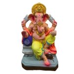 MH Ganapathy Colour Crown – Clay – 12 Inch V3- Left Trunk MH Ganapathy Colour Simhasan V2- Clay - 12 Inch - Left Trunk