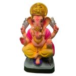 MH Ganapathy Colour Crown – Clay – 12 Inch – Left Trunk MH Ganapathy Colour Crown - Clay - 12 Inch (V2)- Left Trunk