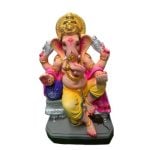 MH Ganapathy Colour Crown – Clay – 12 Inch – Right Trunk MH Ganapathy Colour Crown - Clay - 12 Inch (V3)- Left Trunk