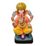 MH Ganapathy Colour Simhasan- Clay – 14 Inch Left Trunk MH Ganapathy Colour Crown - Clay - 12 Inch - Right Trunk