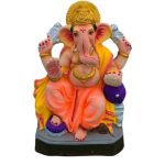 MH Ganapathy Colourful Decorations – Clay – 12 Inch – Left Trunk MH Ganapathy Colour Crown - Clay - 8 Inch - Left Trunk