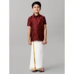 Ramraj – Boys Green Half Sleeves Shirt with White Dhoti Combo K9 Ramraj – Boys Green Half Sleeves Shirt with White Dhoti Combo K9