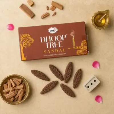 Backflow Sandalwood Incense (Dhoop)-(Pack of 4) Backflow Sandalwood Incense (Dhoop)-(Pack of 4)