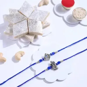 Bandhan of Love – Blueberry Kaju Katli Rakhi Set Bandhan of Love – Blueberry Kaju Katli Rakhi Set
