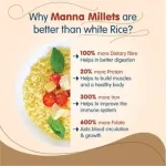 Manna Millets 3kg – Natural Grains Combo Pack of 3 _ Foxtail 1kg, Kodo 1kg, Little 1kg_3