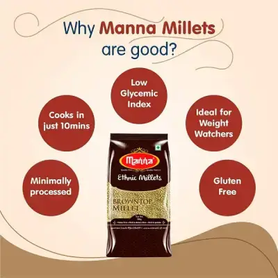 Manna Millets 5kg – Natural Grains Combo | Browntop 1kg, Foxtail 1kg, Kodo 1kg, Little 1kg, Barnyard 1kg| Native Low GI Millet Rice | Nutrient Powerhouse Manna Millets 5kg – Natural Grains Combo | Browntop 1kg, Foxtail 1kg, Kodo 1kg, Little 1kg, Barnyard 1kg| Native Low GI Millet Rice | Nutrient Powerhouse