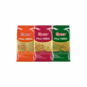 Manna Mixed Millets Combo Pack of 3 – 1.5kg (Barnyard Millet 500g Little Millet 500g & Proso Millet 500g) Manna Mixed Millets Combo Pack of 3 - 1.5kg (Barnyard Millet 500g Little Millet 500g & Proso Millet 500g)