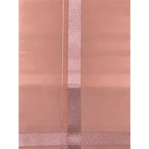 Ramraj – Art Silk Copper Tone Shirt with Dhoti & Towel Set (Full Sleeves)