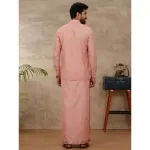 Ramraj - Art Silk Copper Tone Shirt with Dhoti & Towel Set (Full Sleeves)_5