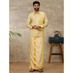 Ramraj – Art Silk Pink Shirt with Dhoti & Towel Set (Full Sleeves) Ramraj – Art Silk Pink Shirt with Dhoti & Towel Set (Full Sleeves)