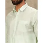 Ramraj - Art Silk Marine Green Shirt with Dhoti & Towel Set (Full Sleeves)_2