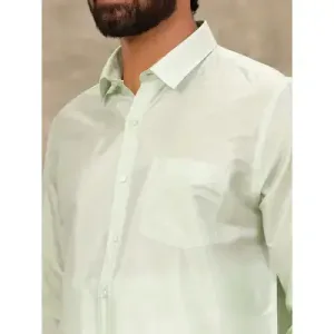 Ramraj – Art Silk Marine Green Shirt with Dhoti & Towel Set (Full Sleeves)