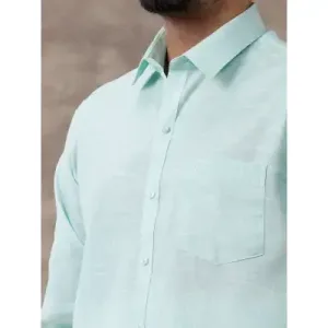 Ramraj – Cotton Rich Light Pista Green Shirt with Matching Border Dhoti Set C83 (Full Sleeves)