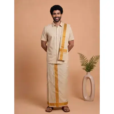 Ramraj – Tissue Gold Jacquard Shirt, Dhoti & Towel Set (3×1) GD13 Ramraj – Tissue Gold Jacquard Shirt, Dhoti & Towel Set (3×1) GD13