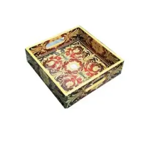 Wooden Tray with Meenakari Design - WL3885